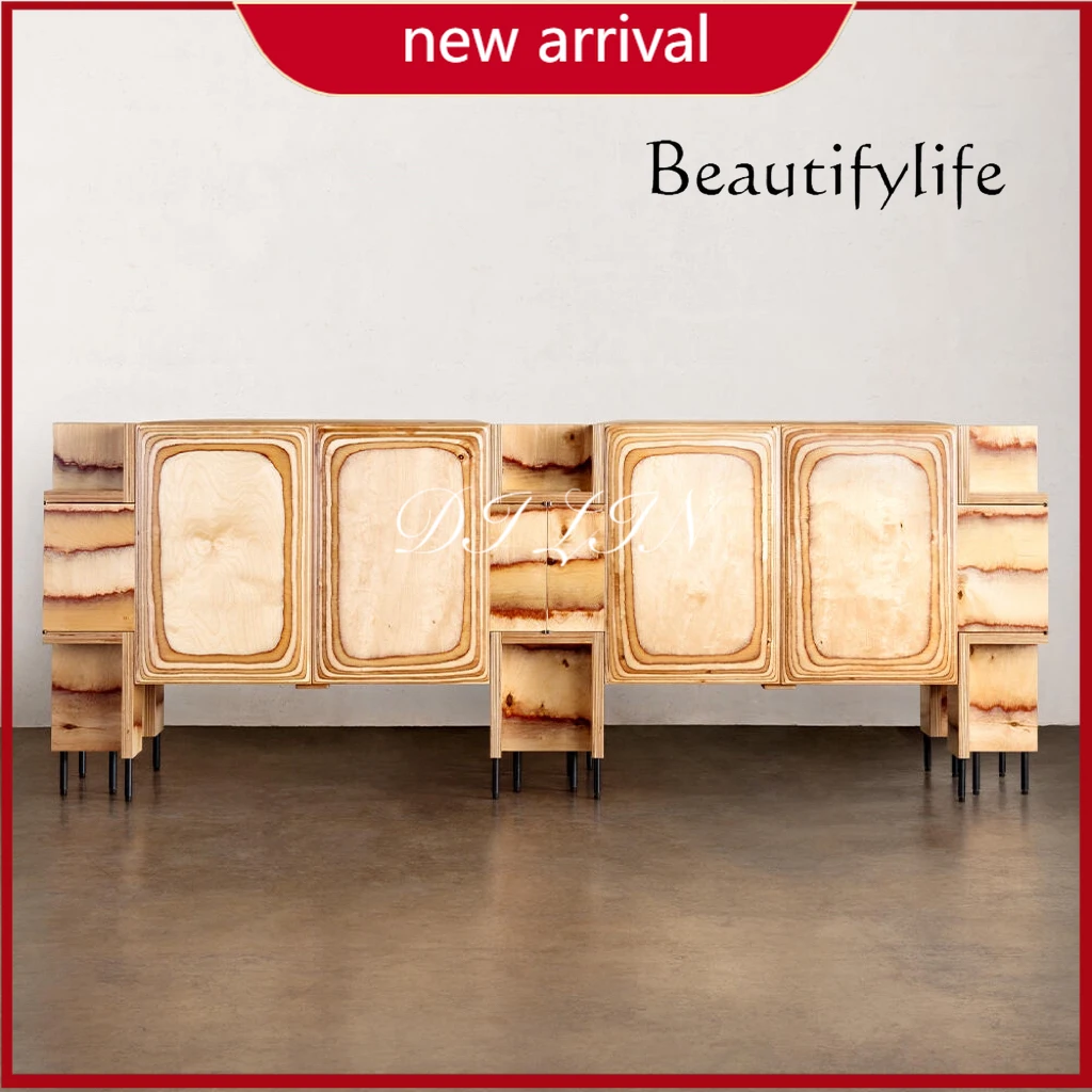 

Wi Medieval designer hand-painted original wood grain TV cabinet, locker, living room dining side cabinet