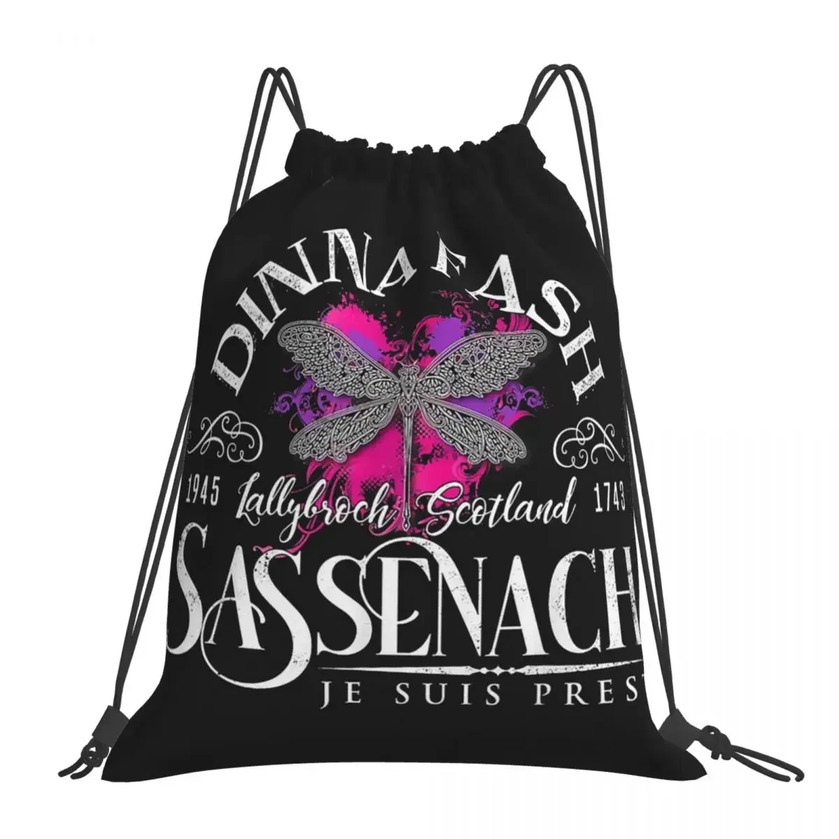 

Dinna Fash Sassenach Dragonfly Outlander Color Splash Backpacks Drawstring Bags Drawstring Bundle Pocket Shoes Bag BookBag