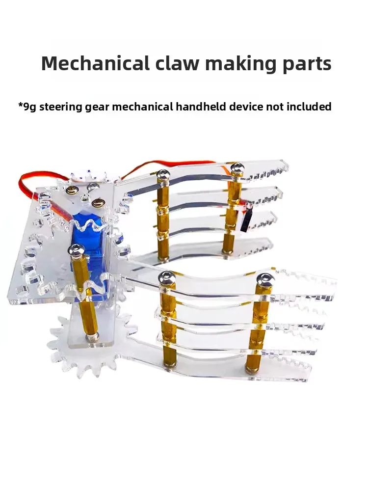 

Mechanical Claw Parts Gripper Mechanical Hand Clamp Symmetrical Gripper 9g Servo Acrylic Splicing Shell