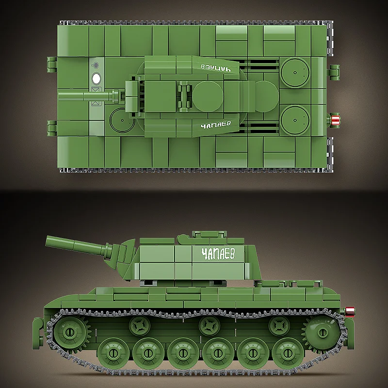 2024 KV-1 Zware Tank Sovjet Wereldoorlog II Militaire Tank Bouwsteen Ww2 Gepantserde Tank Leger Wapen Solider Baksteen Jongen Speelgoed Geschenken