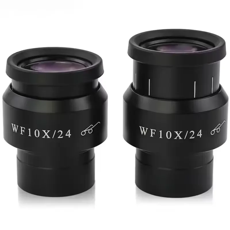 2PCS WF10X/24MM Stereo Microscope Eyepiece 10X High Eye Point Eyepiece Large Field of View Adjustable Mounting Size 30MM