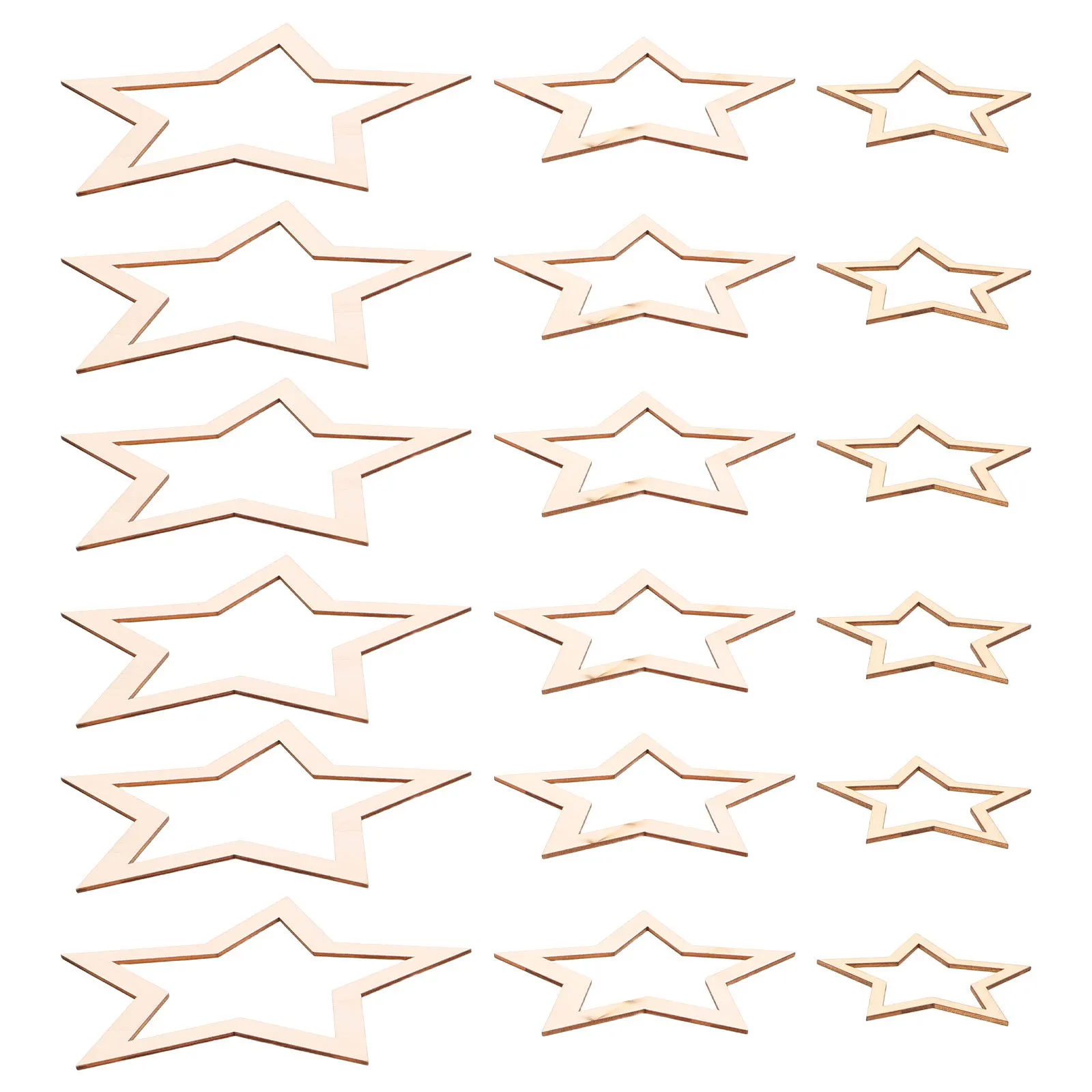 

36Pcs Star-Shaped Wood Circles Dreamcatcher Making Supplies Macrame Hoop Frames Floral Wedding Decor Festival Centerpieces