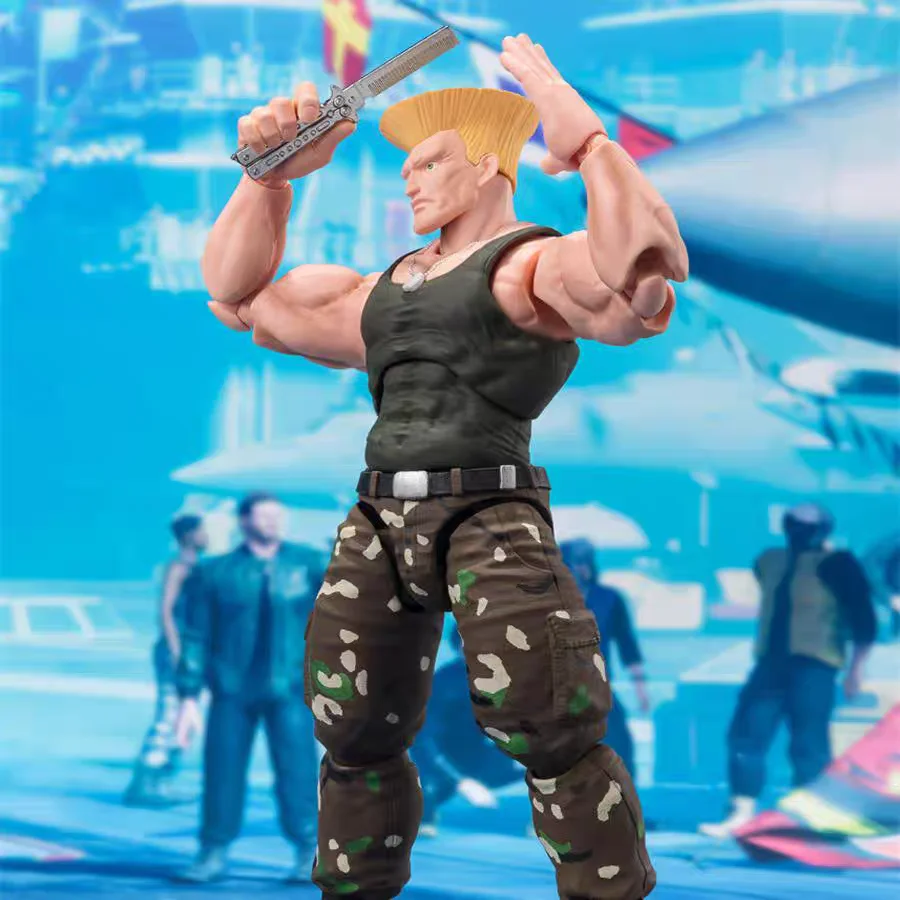 100% oryginalny Bandai Shf Sh Figuarts Street Fighter strój 2. Guile figurki Model postaci z Anime zabawki figura kolekcja pcv