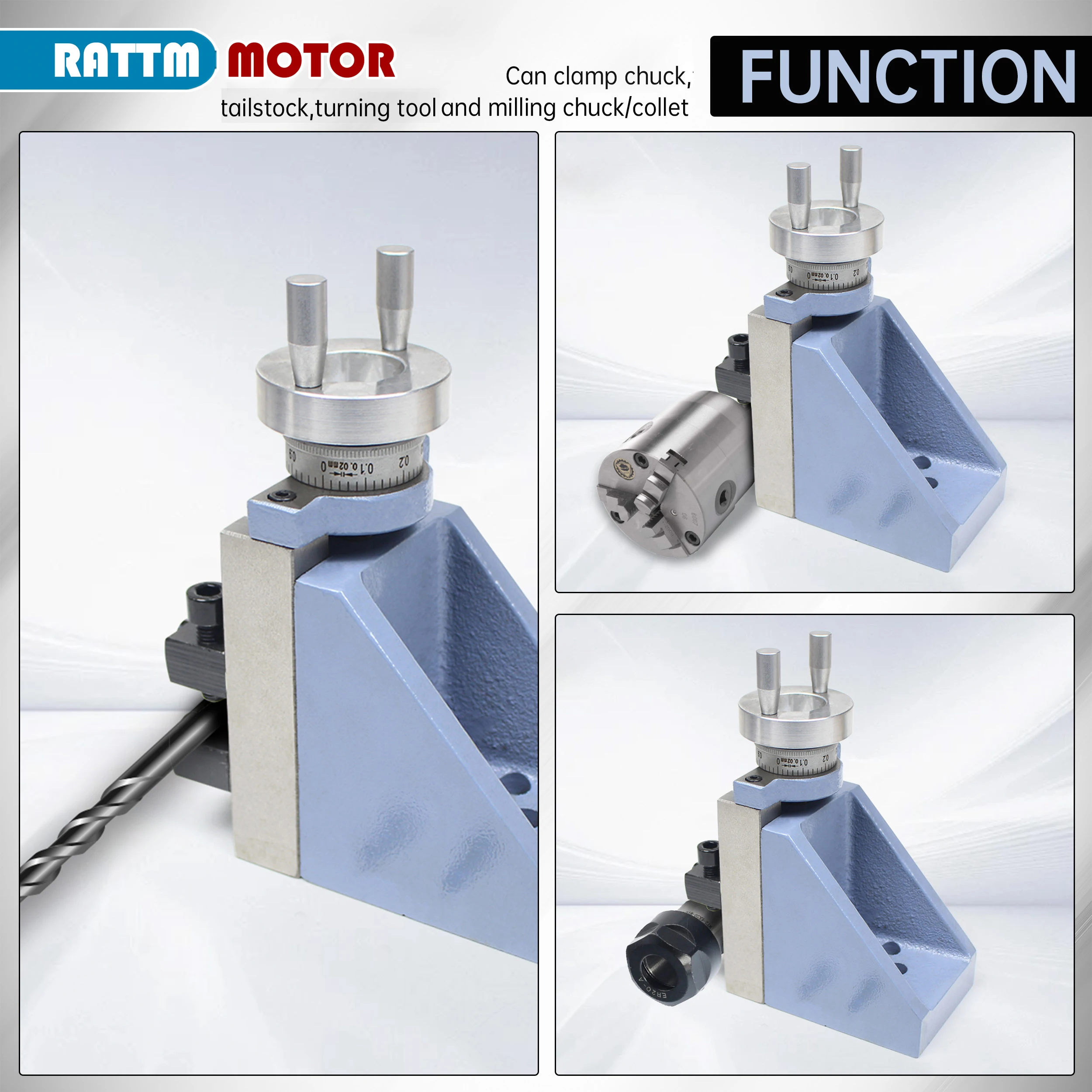 【DE stock】Vertical Tool Holder for WM210V Milling Attachment Mini Lathe Accessories