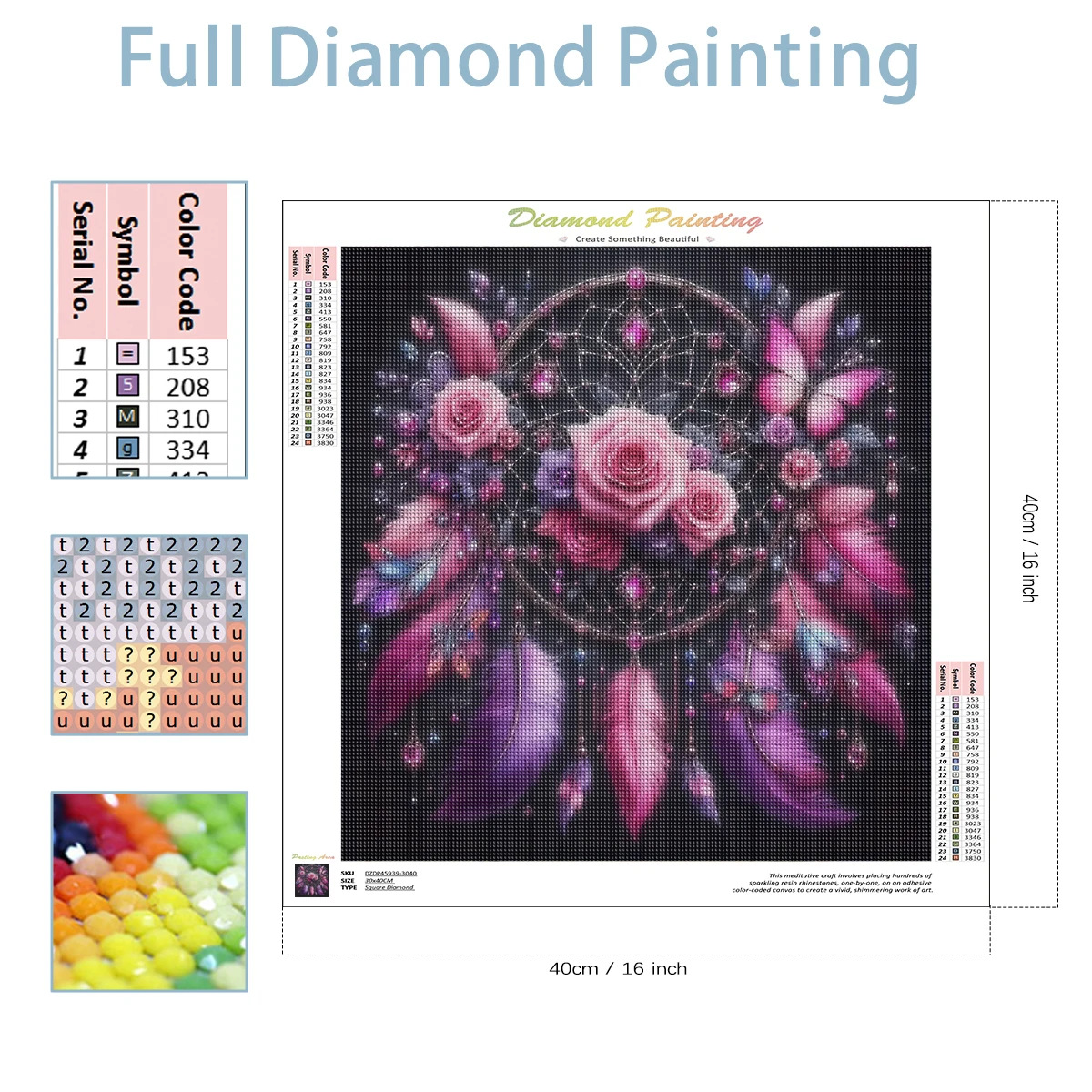 GATYZTORY 5d diy Diamond Painting Dream catcher Rhinestone Picture Full Square Drill Mosaic Flower Handmade Christmas Gift
