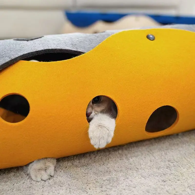 99 Formen Spleißen Katzentunnel Filz Pom Nest Verformbares Kätzchenspielzeug Zusammenklappbares Rohrhaus DIY Interaktives Haustier Pusskatze Betten Matten – Detail 11
