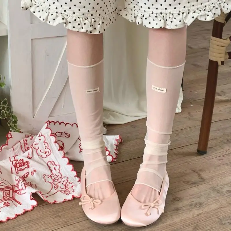 Dünne Netz-Beinstulpen für Damen, Sommerliche Fußabdeckung, Wadensocken, Süße Ballett-Stil Beinwärmer – Detail 1