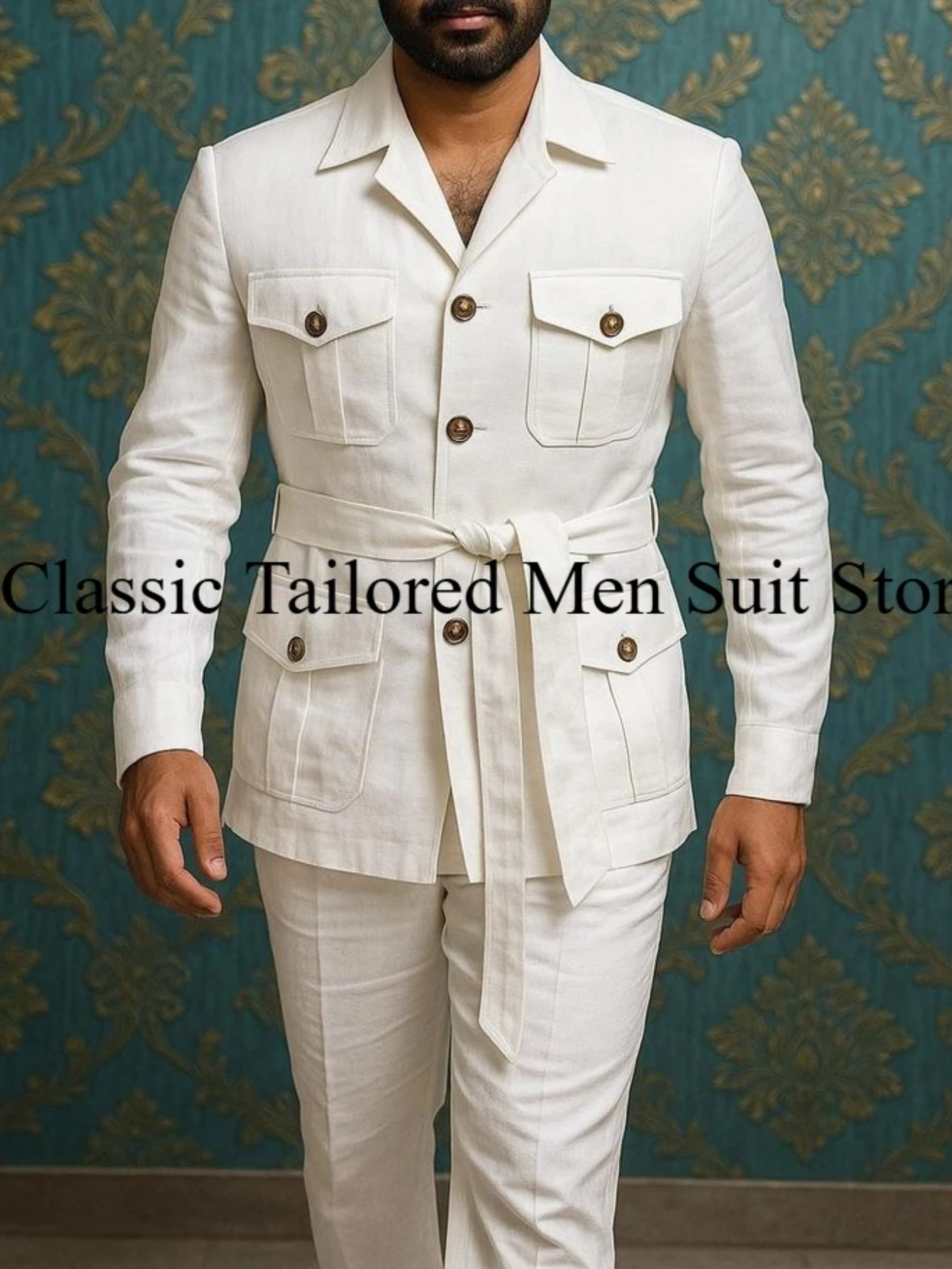 

Male Business Men Suit Groom Groomsman Wedding Party Prom Formal Occasion Tuxedos 2 Piece Set Blazer Pants