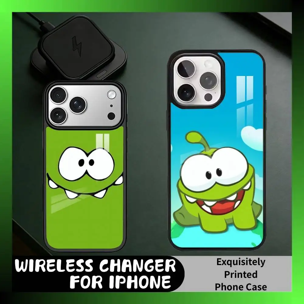 

Cute Om N-Nom Phone Case For iPhone17,16,15,14,13 Plus,Pro Max Magnetic For Magsafe Wireless Charging