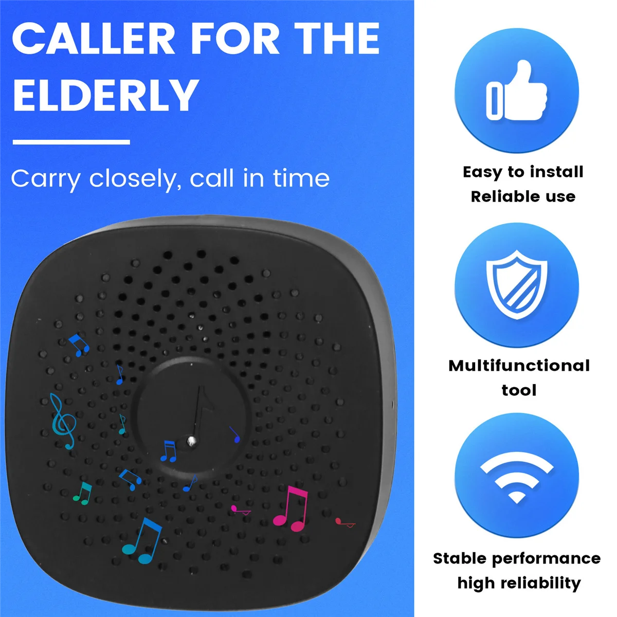 AA98 Caregiver Pager Wireless Call Button for Elderly 650ft/150m, Elderly Assistance Products for Patient/Disabled