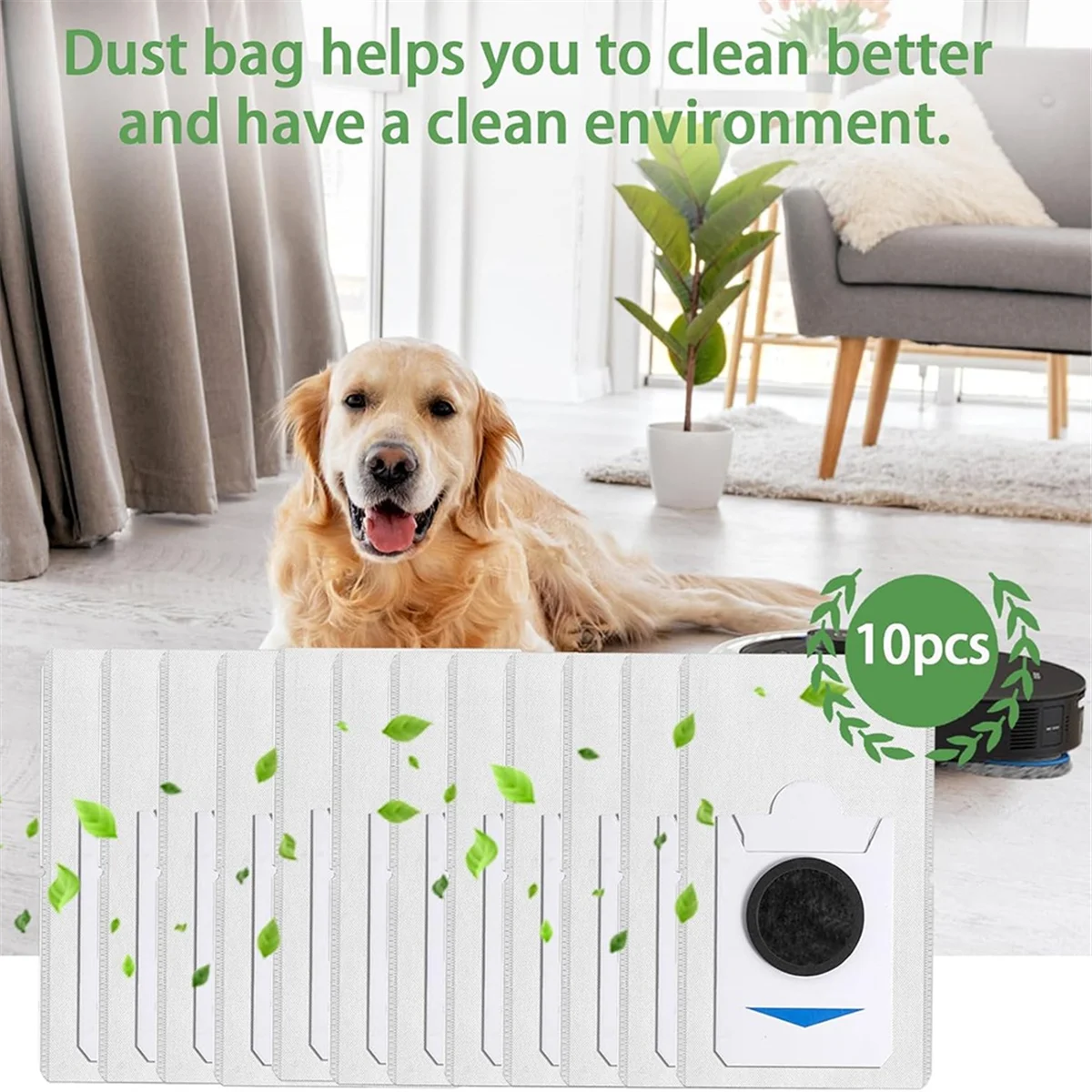 Ecovacs deebot x2コンボt30sコンボt30sロボット掃除機部品用ダストバッグ、2.9 l大型バッグ、10個