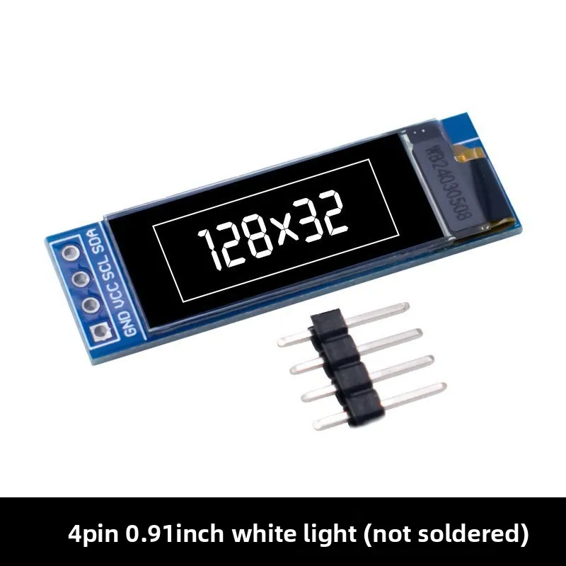 CYD 1-5pcs Oled Display Module 4-pin 0.91inch Lcd Screen 128*32 Dot Matrix Ssd1306 Driver Iic Interface