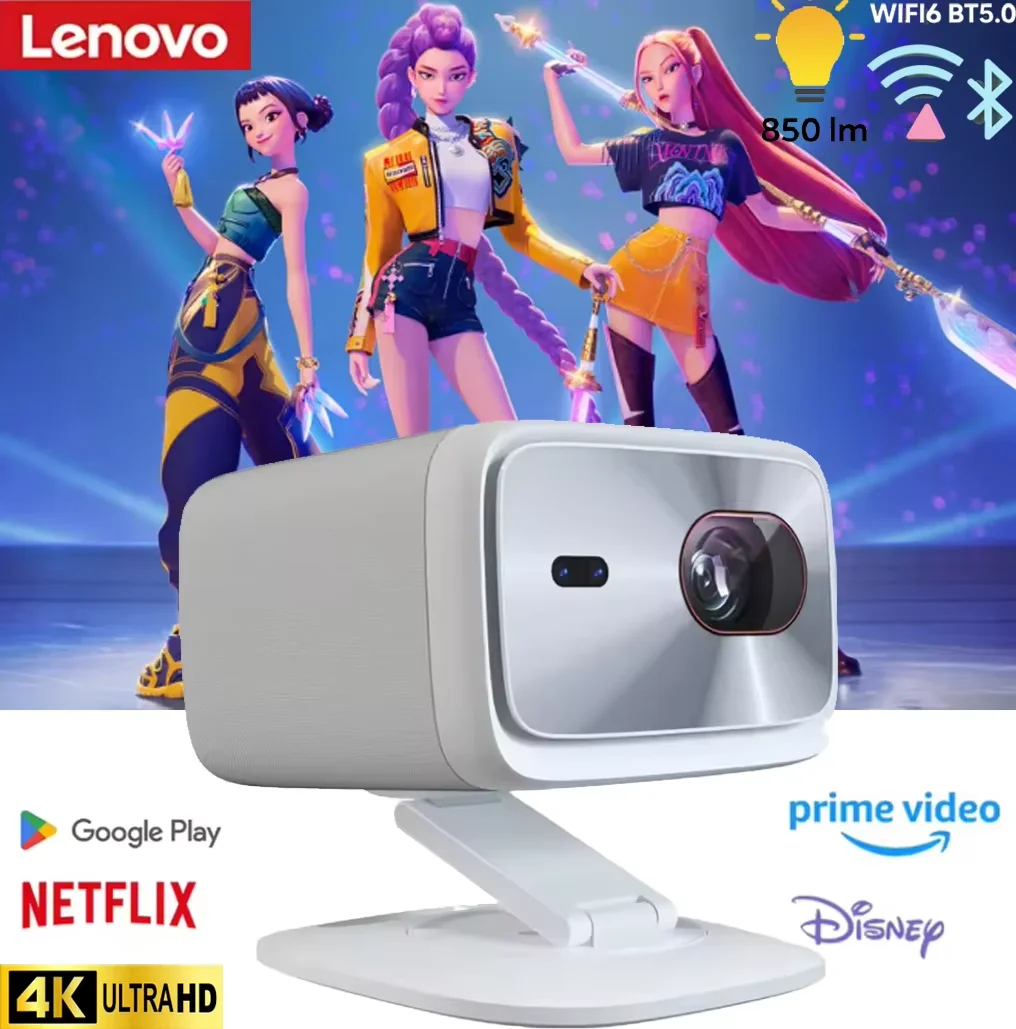 Projecteur portable Lenovo Xiaoxin 100P 570CVIA, mise au point automatique haute luminosité 1920x1080dpi Wifi6 360 °   Projecteur de cinéma maison PTZ 1080P