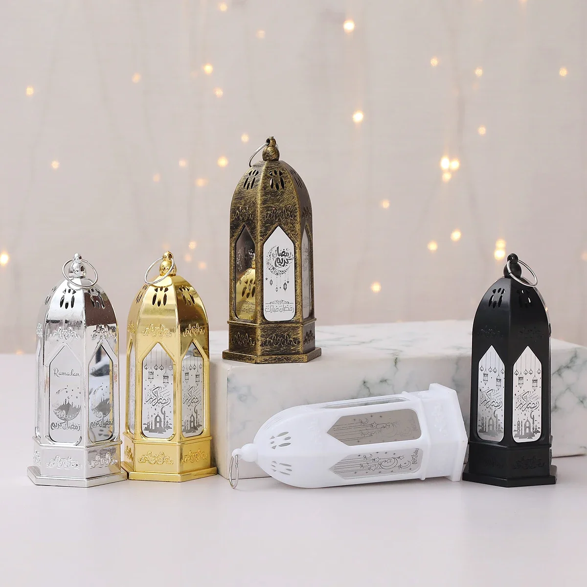 Muslim Ramadan Decor Lantern Ornament EID Mubarak Moon LED Candle Lamp Eid Al Adha Gift Gurbang Ramadan Decoration for Home 5