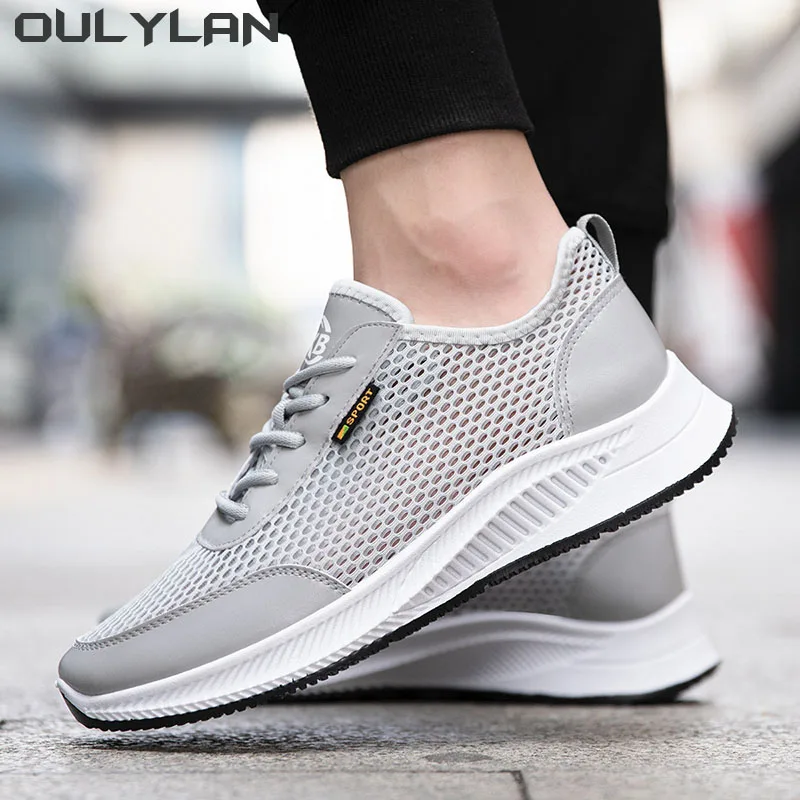 

Oulylan Men Breathable Mesh Sneakers Summer Outdoors Running Shoes Lightweight Breathable Casual Sports Shoes Male