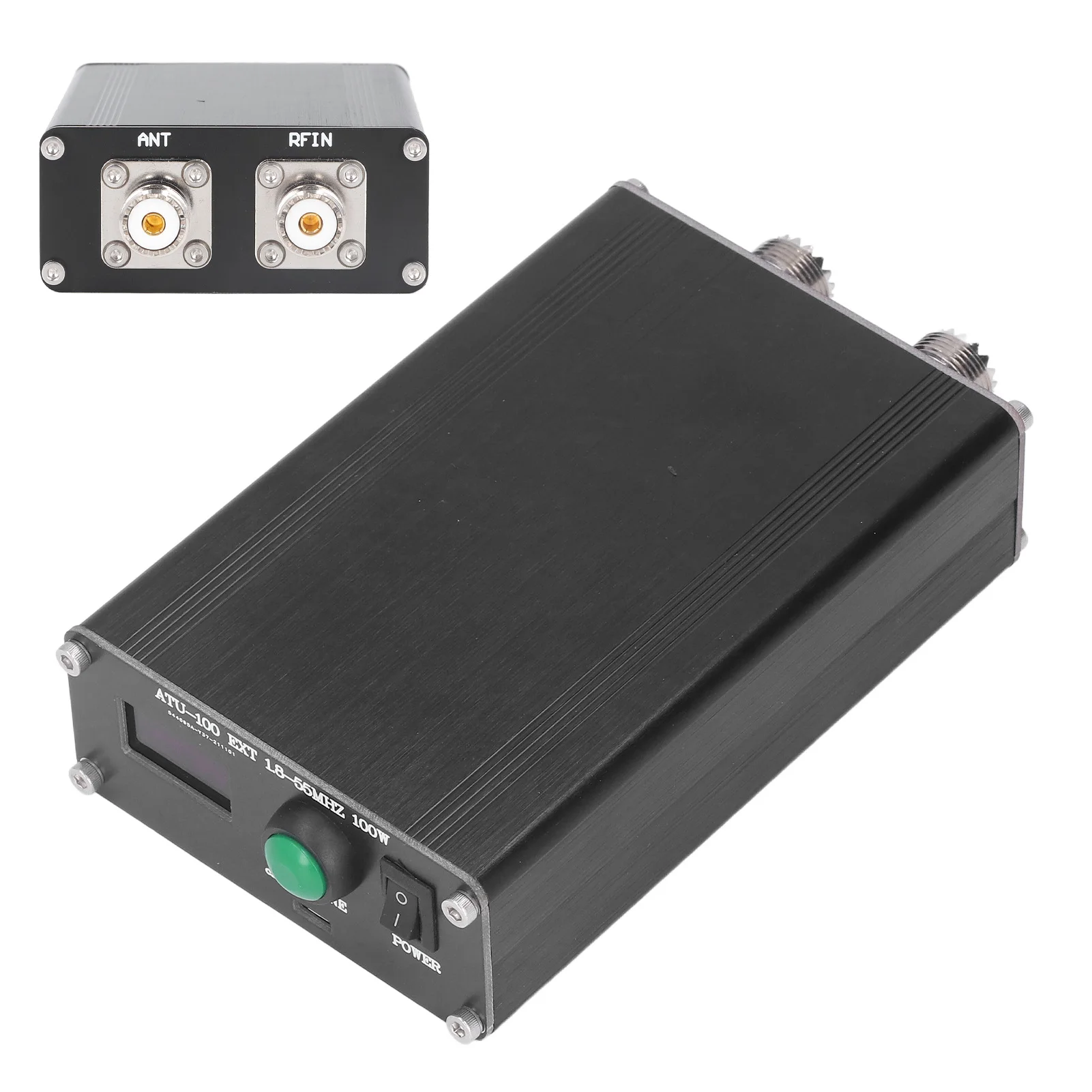 Antenna Tuner Antenna Tuner Mini Automatic for Radio Equipment 1.8~55MHz 0.96IN with Housing ATU‑100 Mini Antenna Tuner