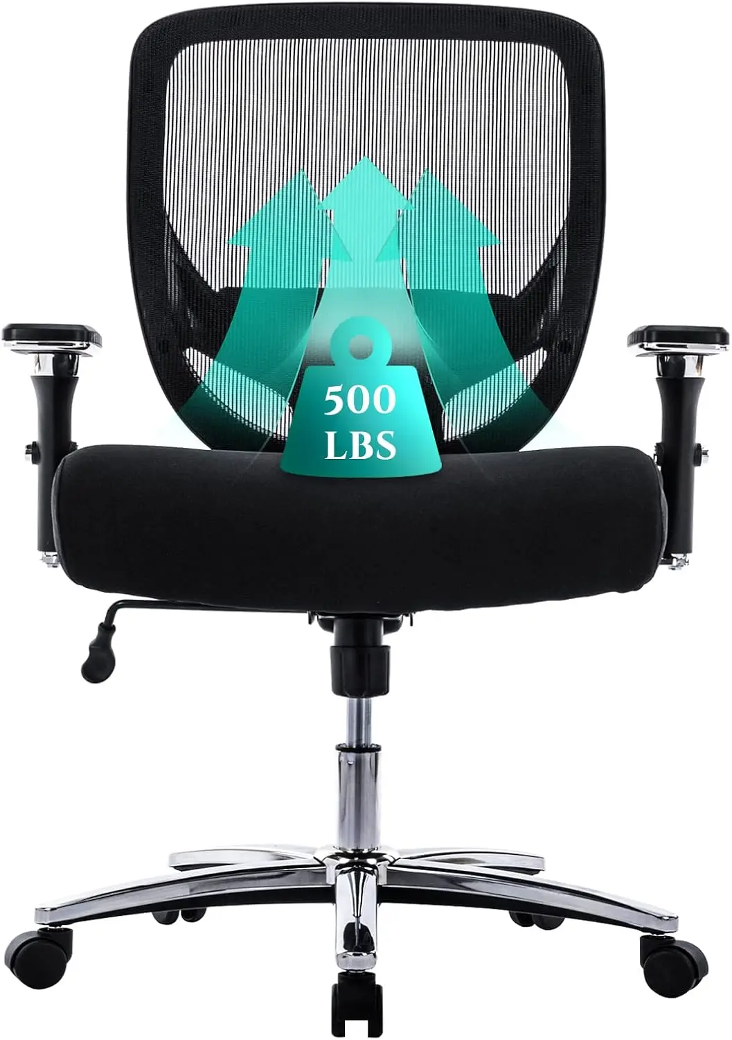 

Big and Tall Office Chair 500lbs, Heavy Duty Ergonomic Mesh Chair,Computer Executive Desk Chair with Wide Thick Seat,4D Armrests