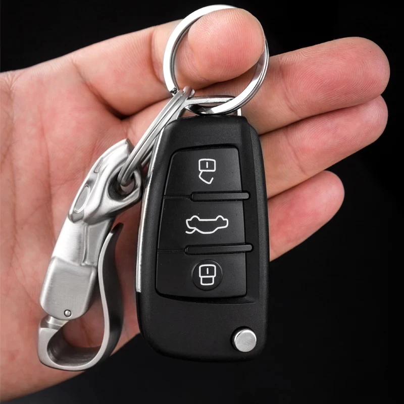 304 Stainless Steel Leopard Shape Men's Belt Keychain,Durable Waist Hanging Buckle Car Key Ring Holder,Fathers Day Gift For Dad