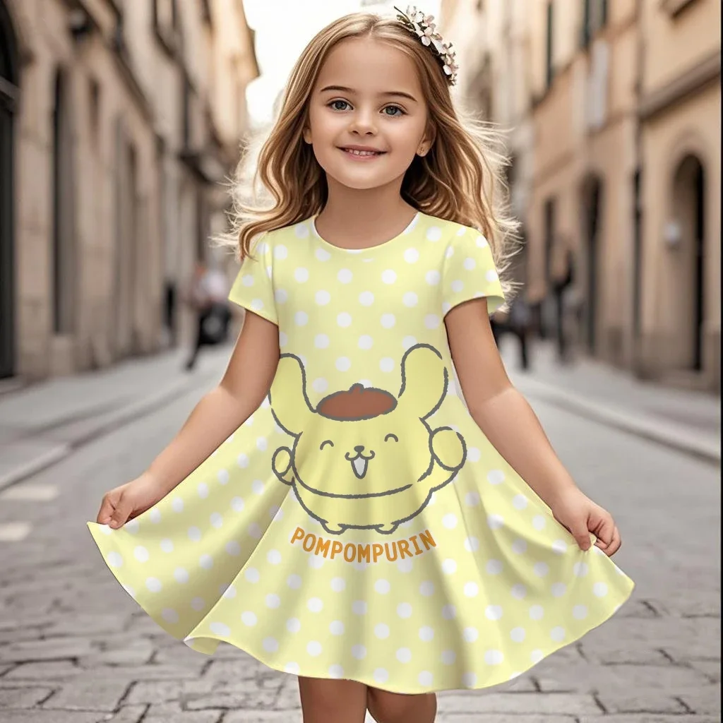 فستان ديزني الجديد بوم بوم بورين كارتوني أنيق للفتيات بطباعة ثلاثية الأبعاد لطيف للأطفال مريح للصيف بأكمام قصيرة للأطفال #2