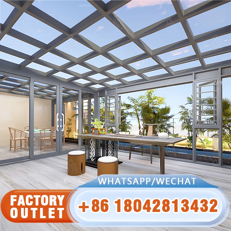 Luxury Modern Prefabricated Veranda Small Glass House