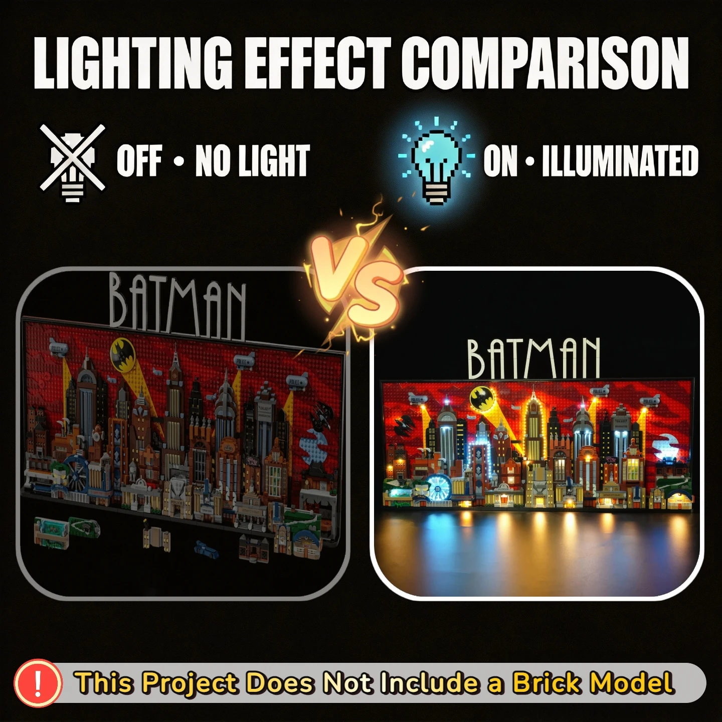 HPROSPER 5V LED Light (No Model) For LEGO 76271 The Animated Series Gotham City Decorative lights With battery box