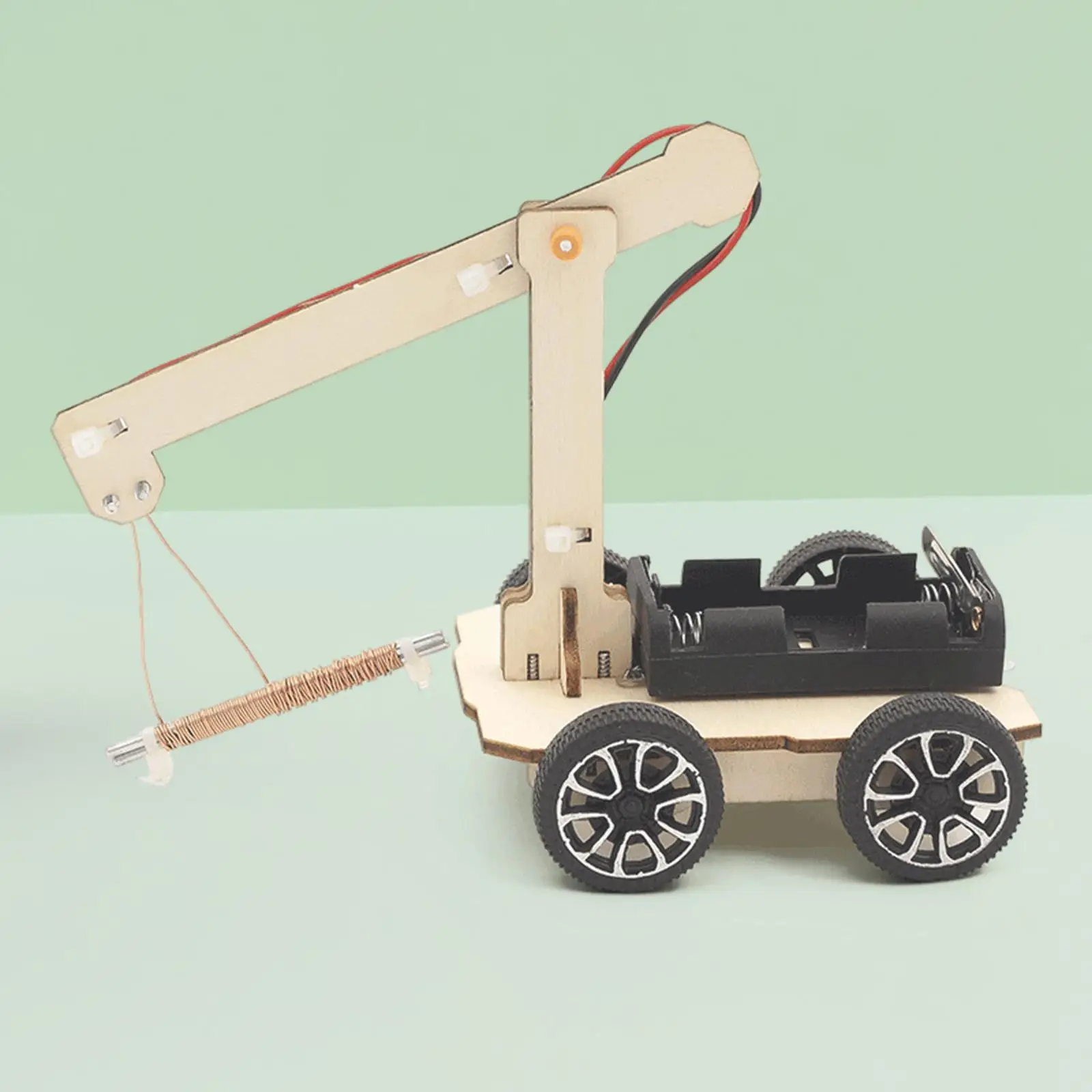 

DIY Hand Crank Crane Kit Creativity Wood Teaching Prop DIY Assembled Stem Toys Developing Toy for Children Beginners Kids Teens