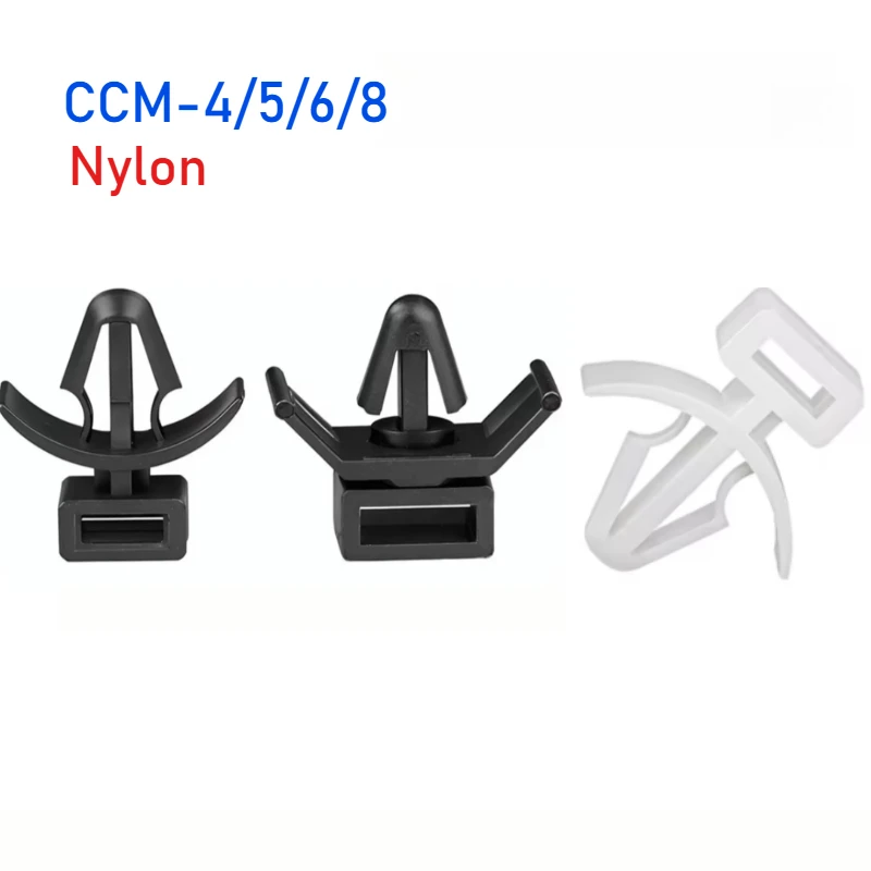 Peijian 50pcs Ccm-4/5/6/8 White/Black Nylon Plastic PCB Board Hole Cable Zip Tie Belt Clip Push Tie Mount Rivet Fixed