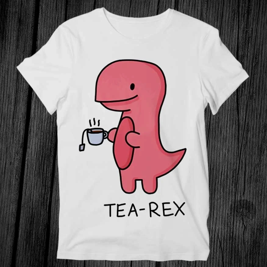 Tea-Rex T Rex Dinosaur Tea Funny Meme Best Seller T Shirt Unisex Adult Gift Cool Music Fashion Top Vintage Retro Tee