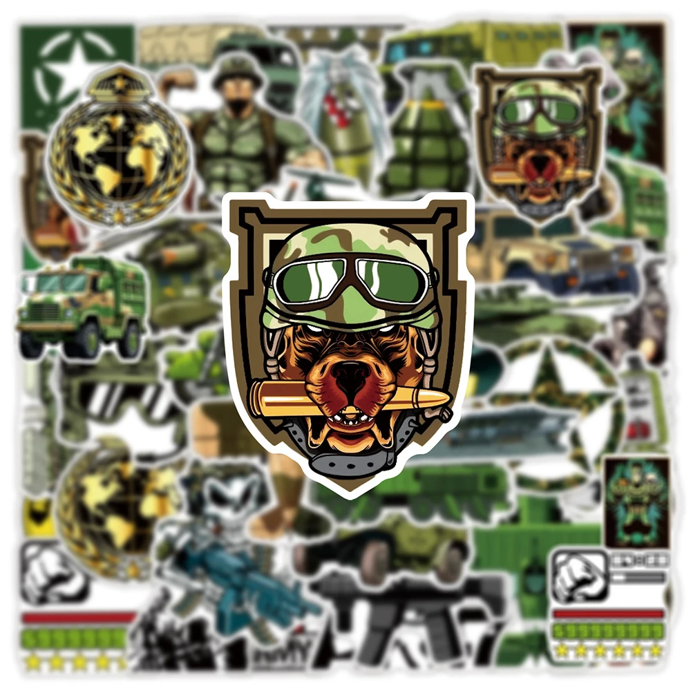 สติกเกอร์ลายกราฟฟิตี้ทหารเท่ๆ กันน้ำ 10/30/50 ชิ้น สำหรับตกแต่งมอเตอร์ไซค์ โทรศัพท์ กระเป๋าเดินทาง จักรยาน อุปกรณ์การ์ตูน ฯลฯ