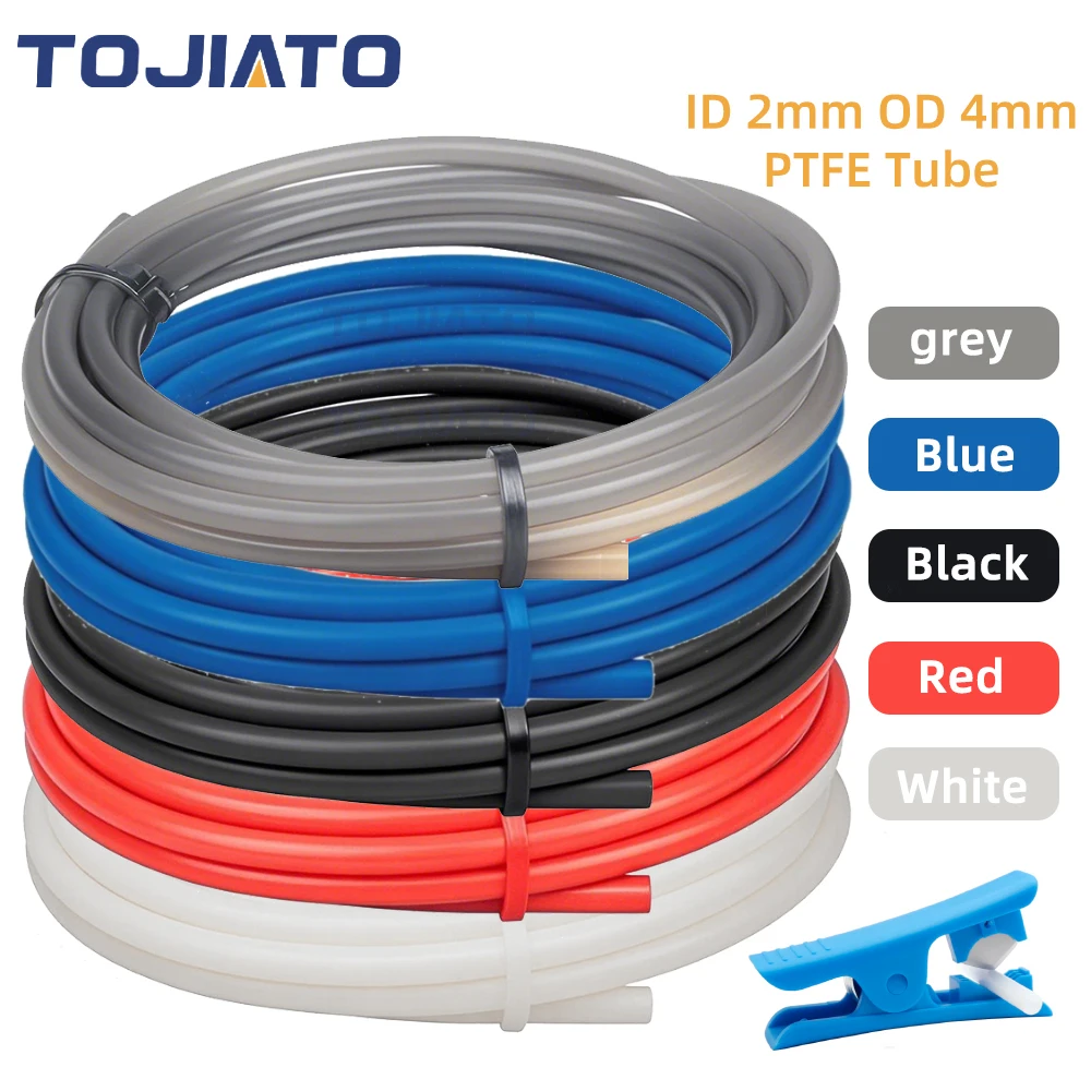 1/2/4M 3D Printer PTFE Tube Bowden Extruder J-head V5/V6 Hotend 1.75mm Filament ID2mm OD4mm Teflonto Pipe for Ender3 Bambu Lab