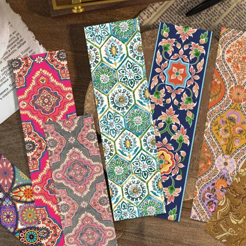

Bohemian Style Classical Pattern Bookmark with Page Clip, Reading Marker for Students Journal Notebook, Gift for Classmates