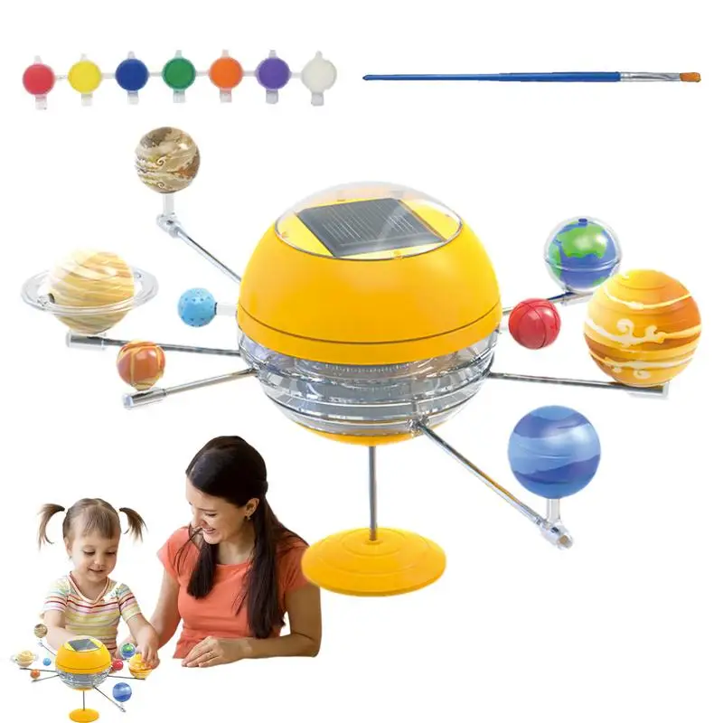 

Solar System Planetary Model Kit For childrens 8 Planets STEM Model DIY Painted Home Decoration Planetary Model Mechanical Toys