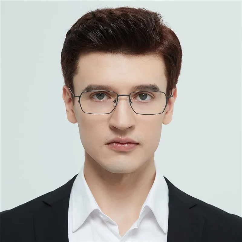 Square Pure Titanium Big Glasses Frame Mens Women Ultra-light Large Eyeglasses Fashion Spectacles Golden Eyewear Handmade Gafas