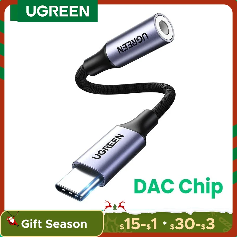 UGREEN tipo C a 3.5mm auricolare cavo USB C da USB C a 3.5 adattatore per cuffie cavo Audio DAC per Xiaomi Mi10 HUAWEI P30 Oneplus 9