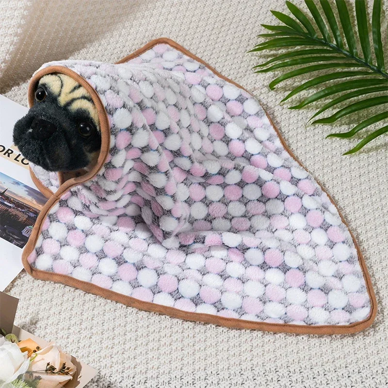 Plush Pet Sleeping Blanket Soft Fluffy Dog Blanket Warm Breathable Cat Cover Blanket Comfortable Sleeping Sheet Mat Pet Items