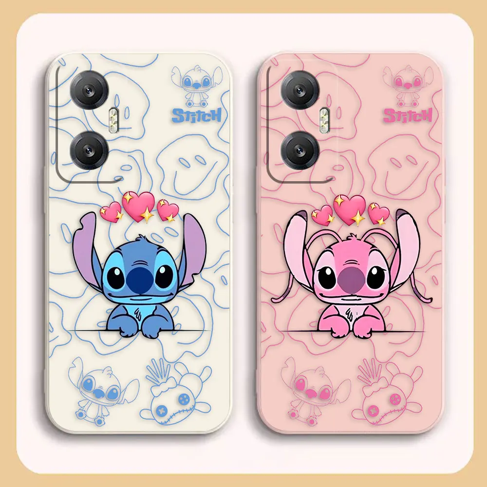 Phone Case For Infinix HOT 10 10S 11 11S 12 ZERO 20 30 CAMON 16 PRO 5G Case Cover Funda Cqoue Shell Lilo And Stitch Angel Couple