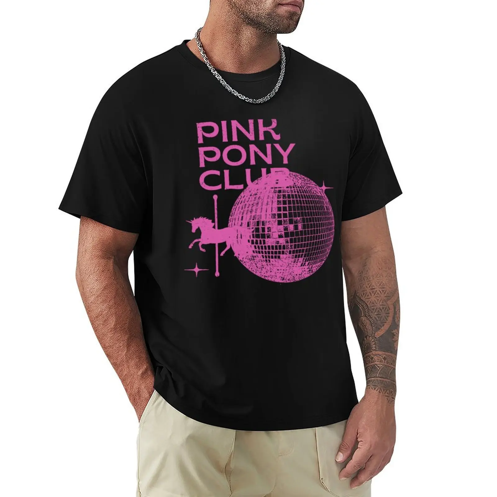 

Pink Pony Club Chappell Roan T-Shirt customizeds man t shirt oversized graphic tee mens graphic t-shirts hip hop