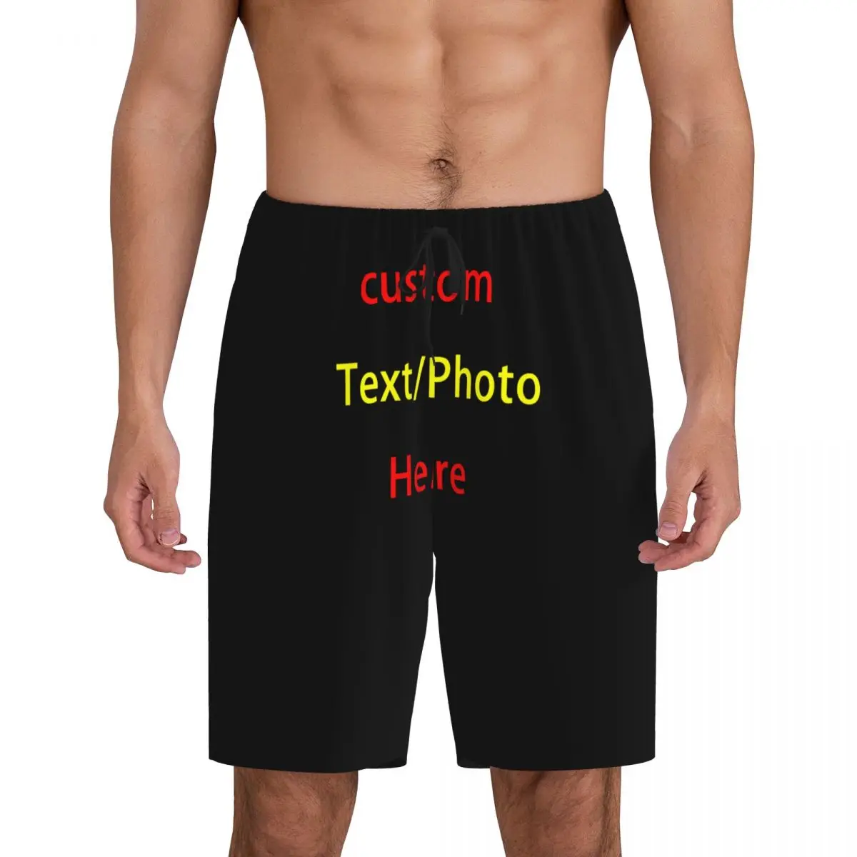 

Custom Custom Photo Text Here Pajama Shorts Sleepwear Men's Elastic Waistband Sleep Lounge Short Pjs with Pockets