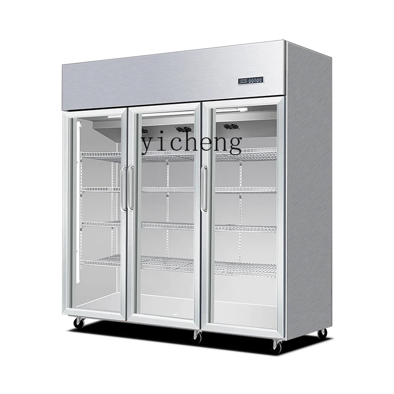 

ZC air-cooled fruit tea freezer fresh-keeping cabinet meat freezing display cabinet three-door commercial vertical freezer