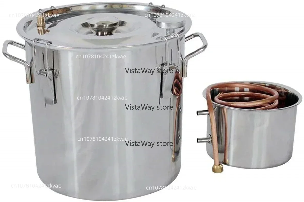 10L/20L 2/5 Distiller Copper Tube Moonshine Still Spirits Home Brew Wine Making Kit Stainless Steel Oil Boiler
