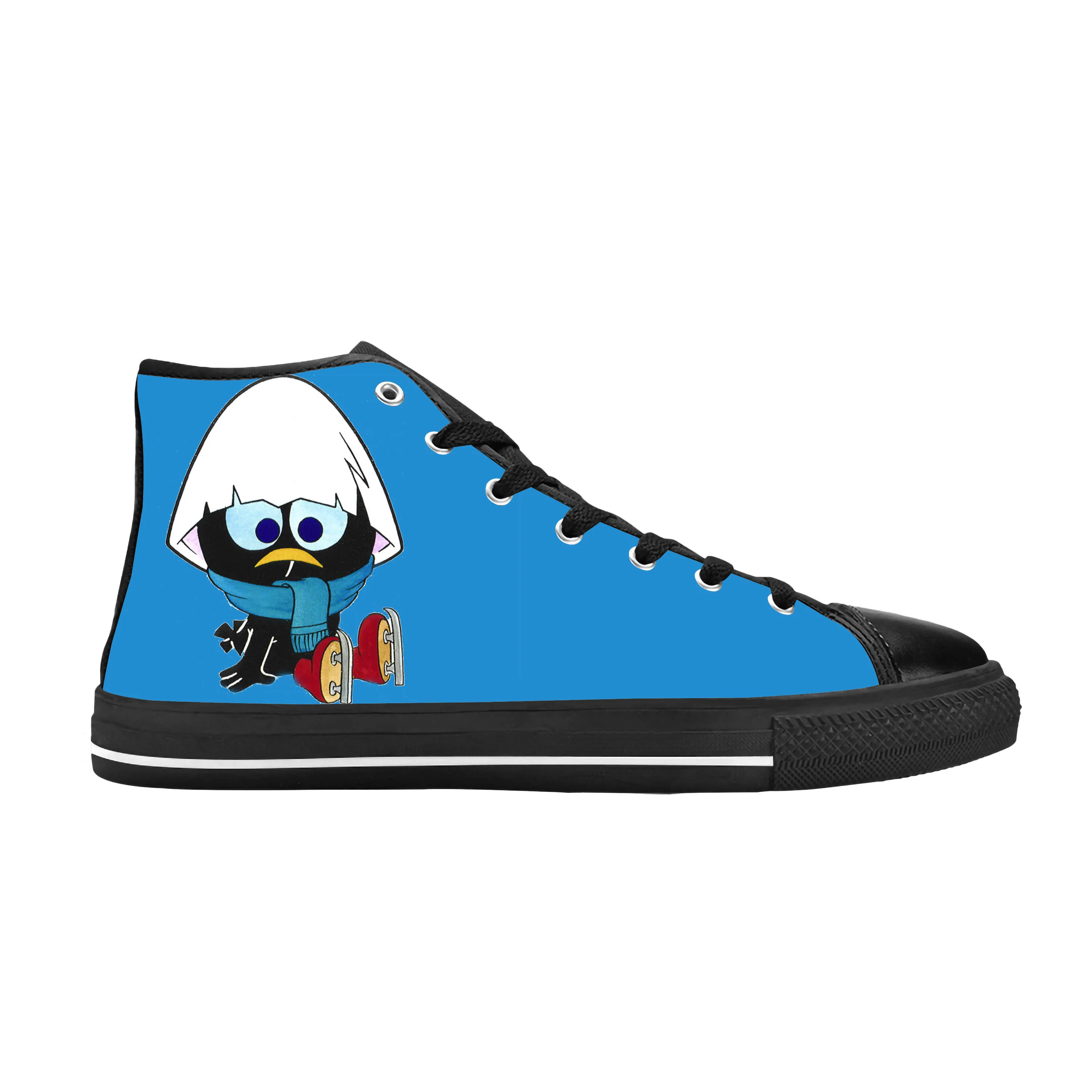 Calimero Penguin Anime Cartoon Manga Comic Funny Casual Cloth Shoes High Top Comfortable Breathable 3D Print Men Women Sneakers