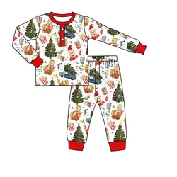 Boutique Christmas outfits girls clothing boys pajamas sets wholesale kids clothes