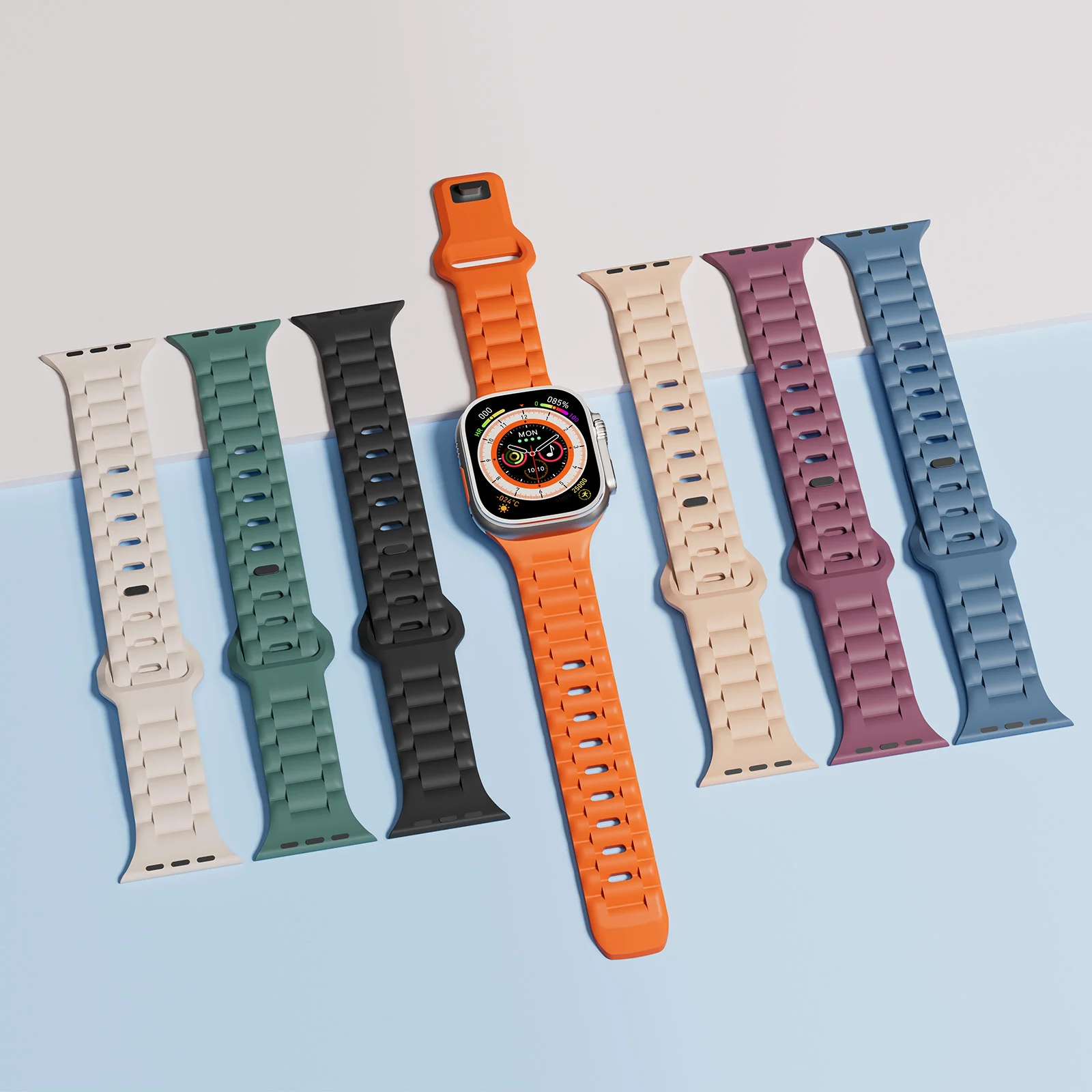 

Silicone Strap for Apple watch band 44mm 45mm 46mm 40mm 41mm 38mm 42mm Sport correa iwatch Series 10 9 SE 8 7 6 5 Ultra 2 49mm