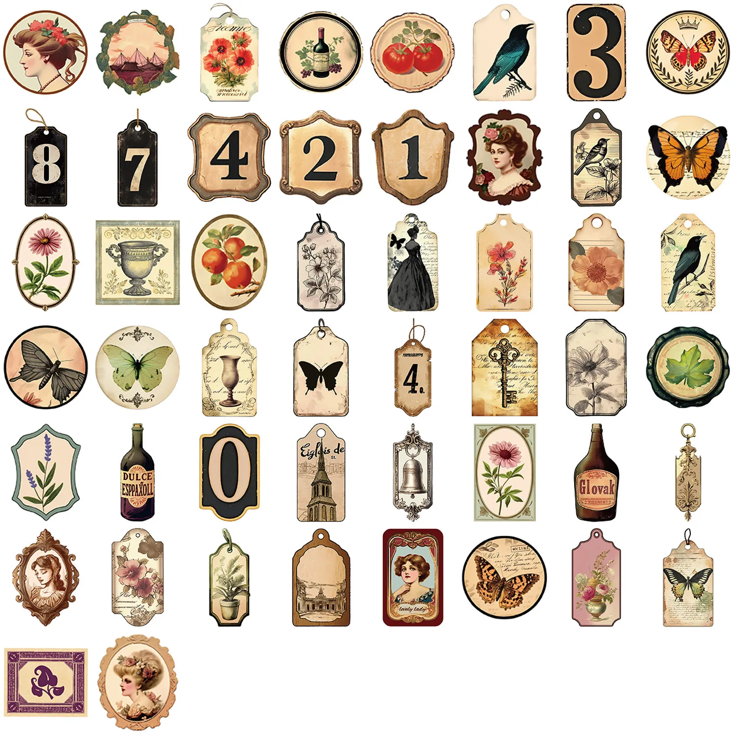 

50PCS Faded Retro Graffiti Landscape Decoration Laptop Water Cup Skateboard iPad Waterproof Sticker Kids Toy