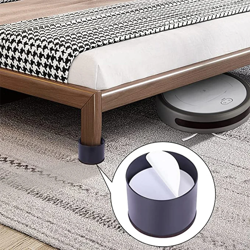 2/4PCS Bett Möbel Steigleitungen Höhe in Höhen Heavy Duty Steigleitungen für Sofa Couch Schreibtisch Tisch Schwarz Runde saquare Boden Protector – Detail 4