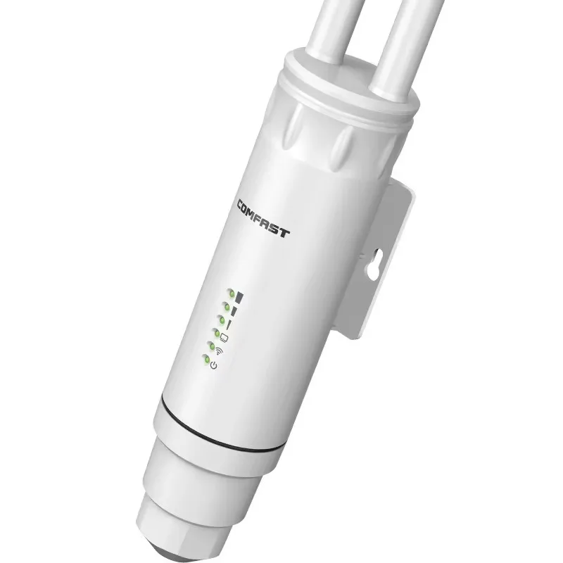 Waterproof Outdoor Single-Band 2.4G WiFi Extender 1200Mbps POE Interface 24V Access Point Firewall 2x5dBi