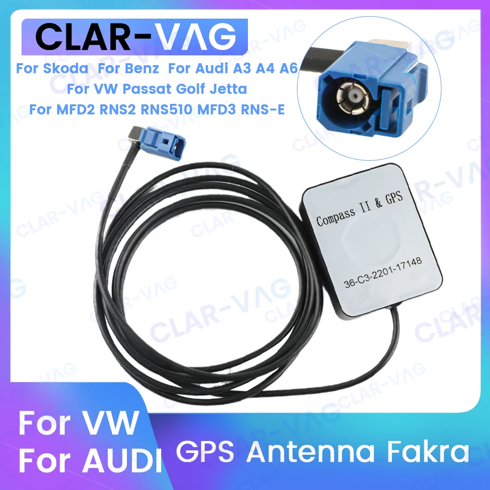 Antena GPS Fakra MFD2 RNS2 RNS 510 MFD3 RNS-E Para VW Passat Golf Jetta Para Skoda Para Benz Audi A3 A4 A6