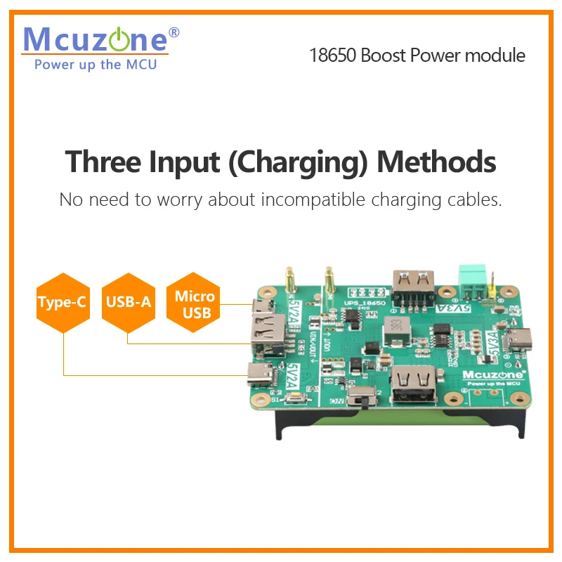 18650 charge and boost PowerBank for Raspberry Pi 3B/4B/5, Dual output up to 5V3A, WS2812, Radar, 4G LTE, steering engine, UPS