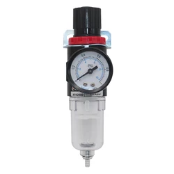 1pc AFR-2000 Pneumatic Filter Air Treatment Unit Pressure Regulator Compressor Reducing Valve Oil Water Separation AFR2000 Gauge