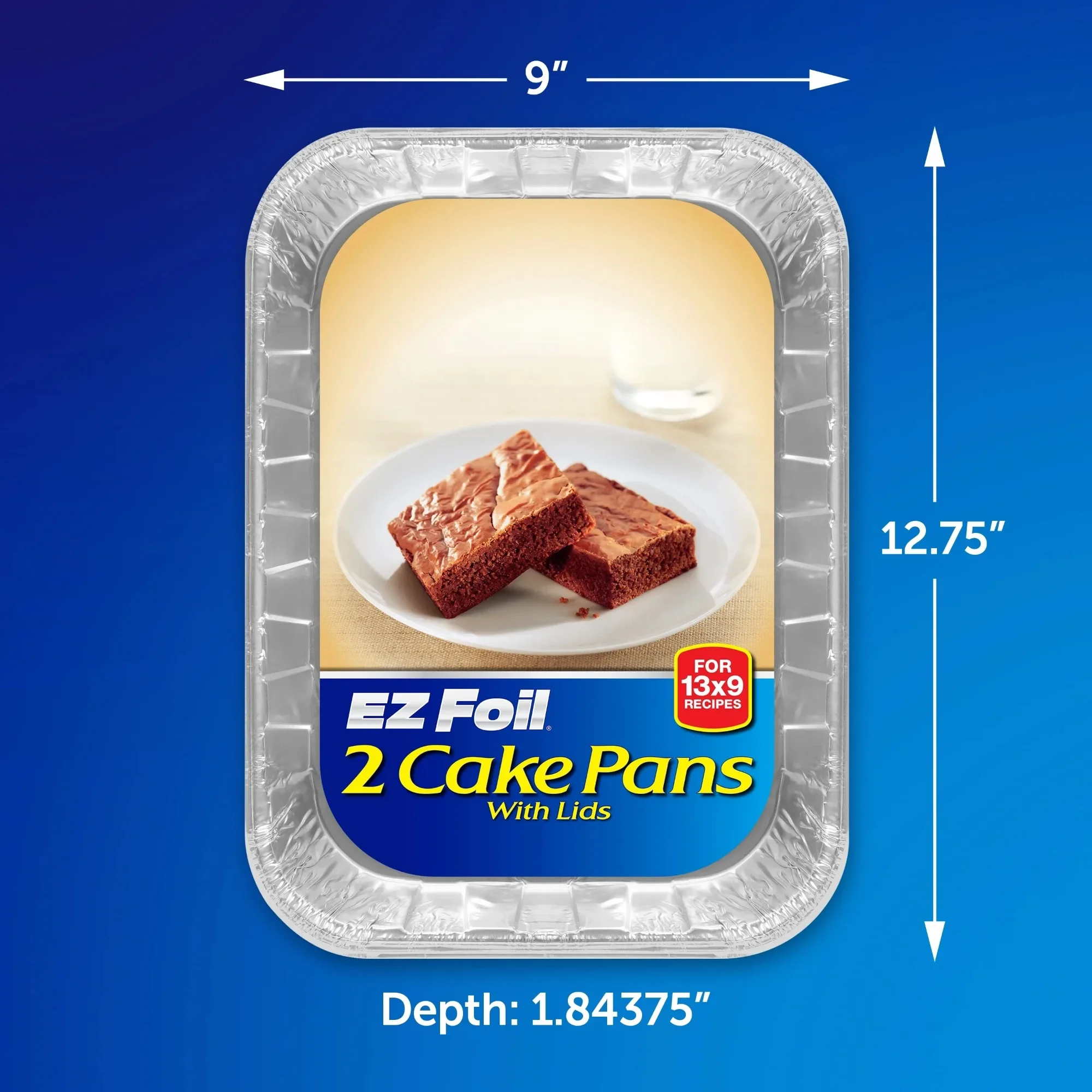 

(9 pack) Disposable Cake Pans with Lids, 13 x 9 in., 2 Count